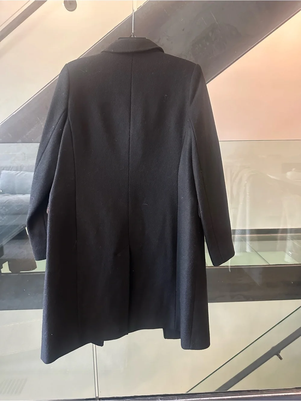 Ralph Lauren Black Single-Breasted Wool-Blend Trench Coat